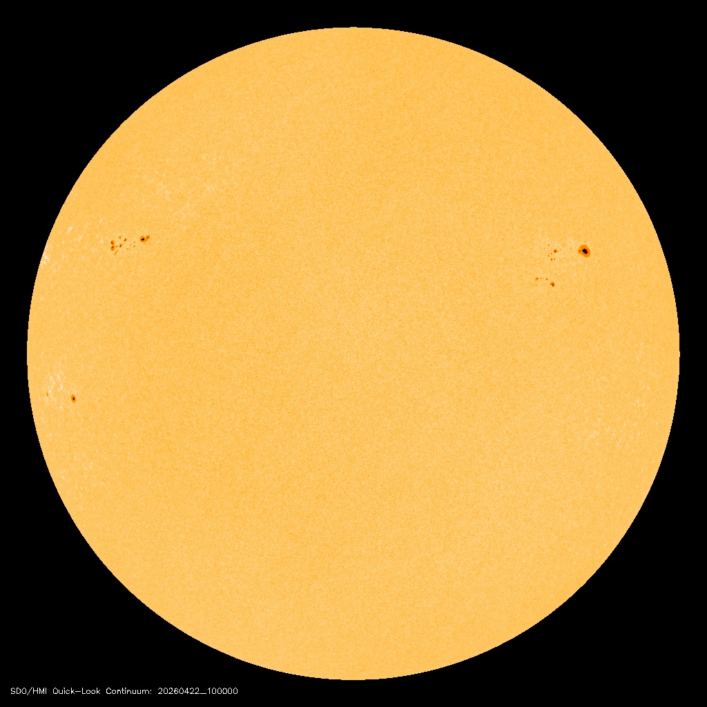 Current Solar Disk — HMI Continuum Intensity